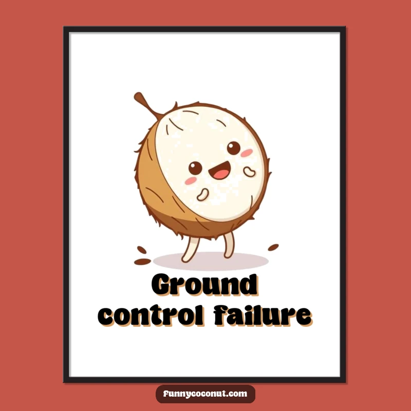 Funny Coconut Cartwheel Digital Art: Printable Wobbling Decor