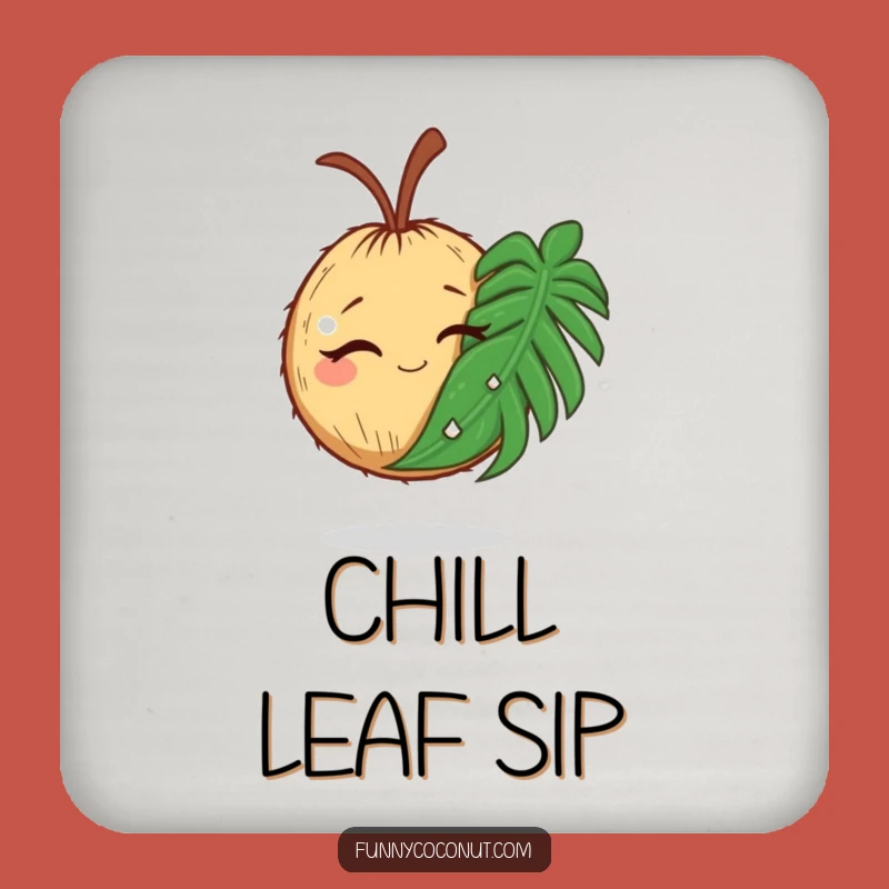 Funny Coconut Coaster: Protect Tables with Tropical Humor