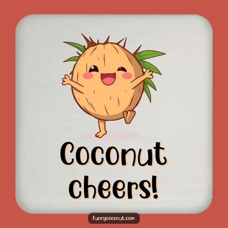 Funny Delighted Coconut Cartwheel Coaster Set - Tropical Protection