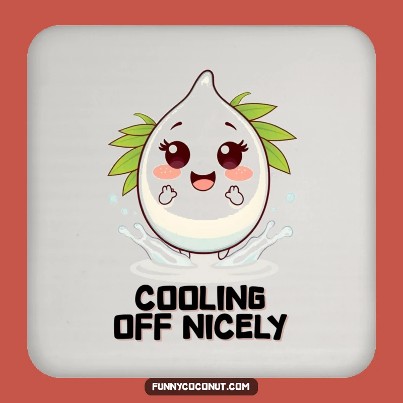 Funny Coconut Water Droplet Splash Coaster: Protect Surfaces Playfully