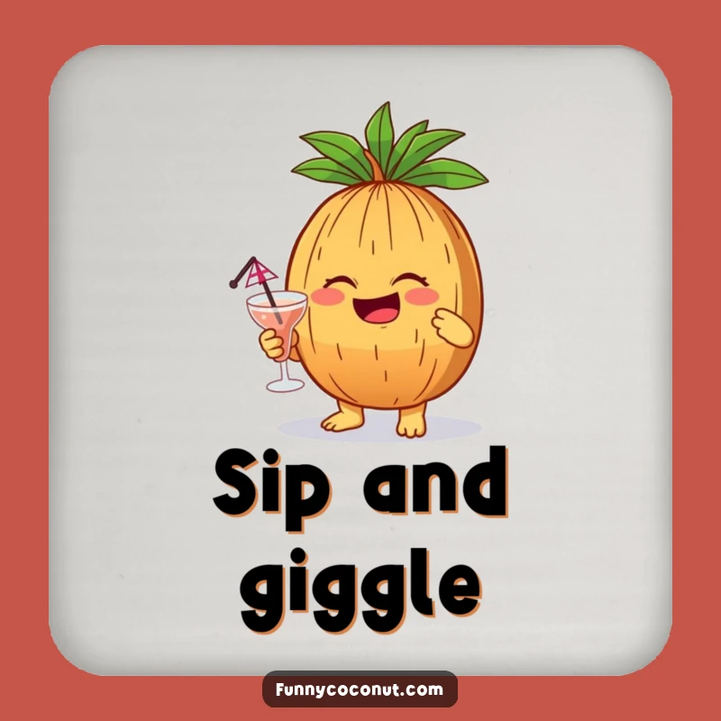 Funny Giggling Coconut Coaster: Protect Your Surfaces with Party Flair Gift