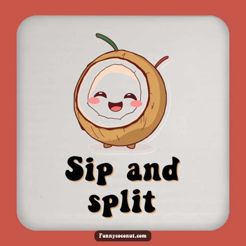 Funny Giggling Coconut Coasters: Protect Surfaces with Hilarious Tropical Fun Funny Gift