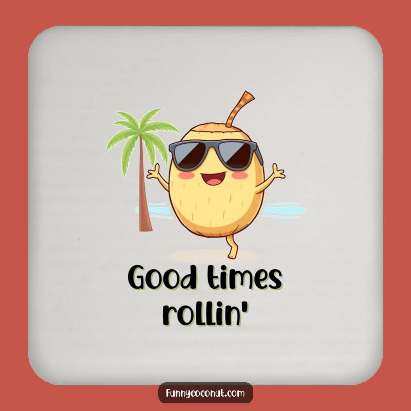 Funny Dancing Coconut Coaster: Hilarious Beach Party Drink Decor Gift