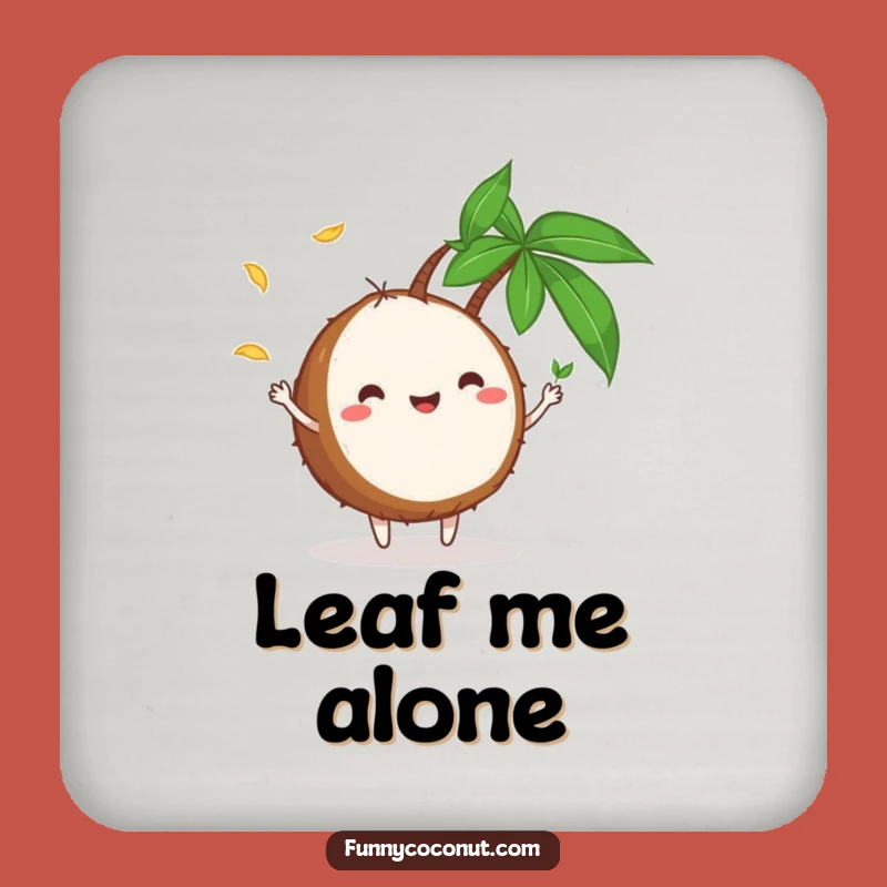 Funny Coconut Juggling Leaves Coasters: Protect Surfaces with Tropical Humor