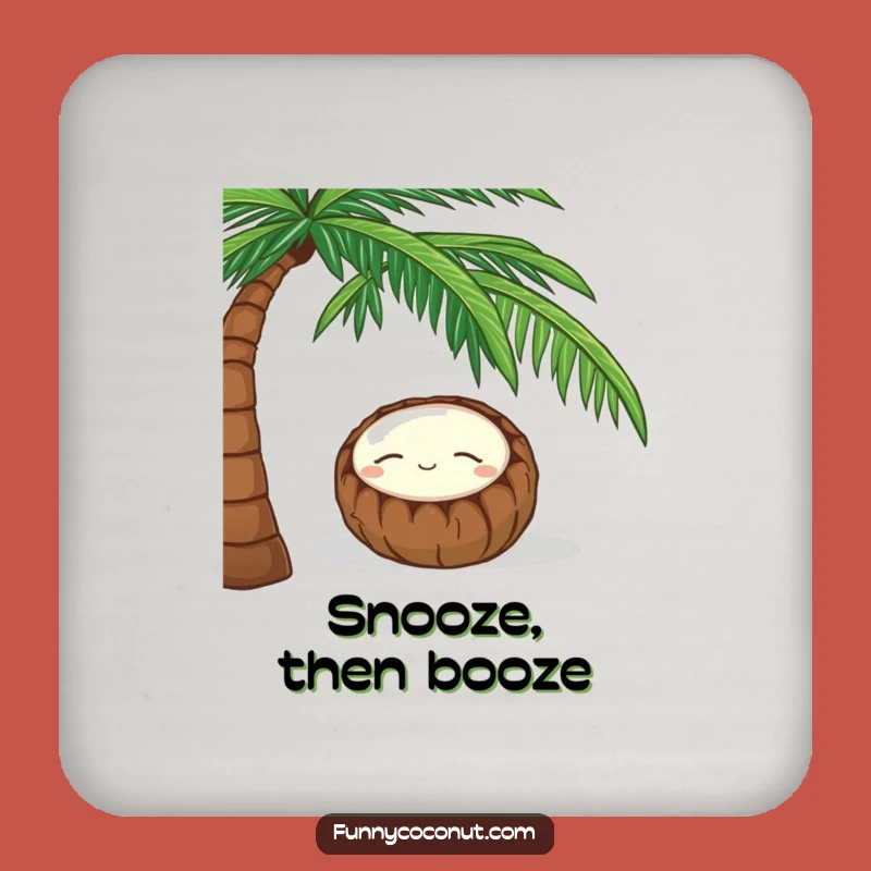 Funny Coconut Drink Coaster: Peaceful Nap Accessory for Your Table