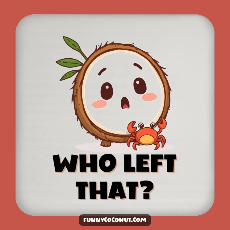 Funny Coconut Crab Surprise Coaster: Shocked Drink Protector