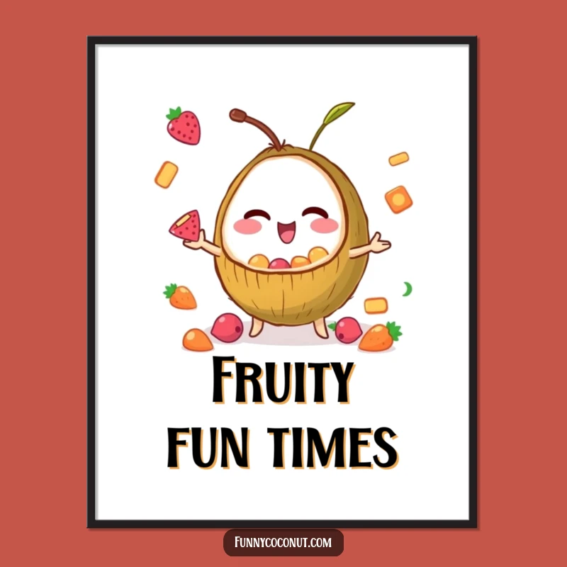 Funny Poster: Juggling Coconut - Hilarious Snack Time Wall Art & Gift