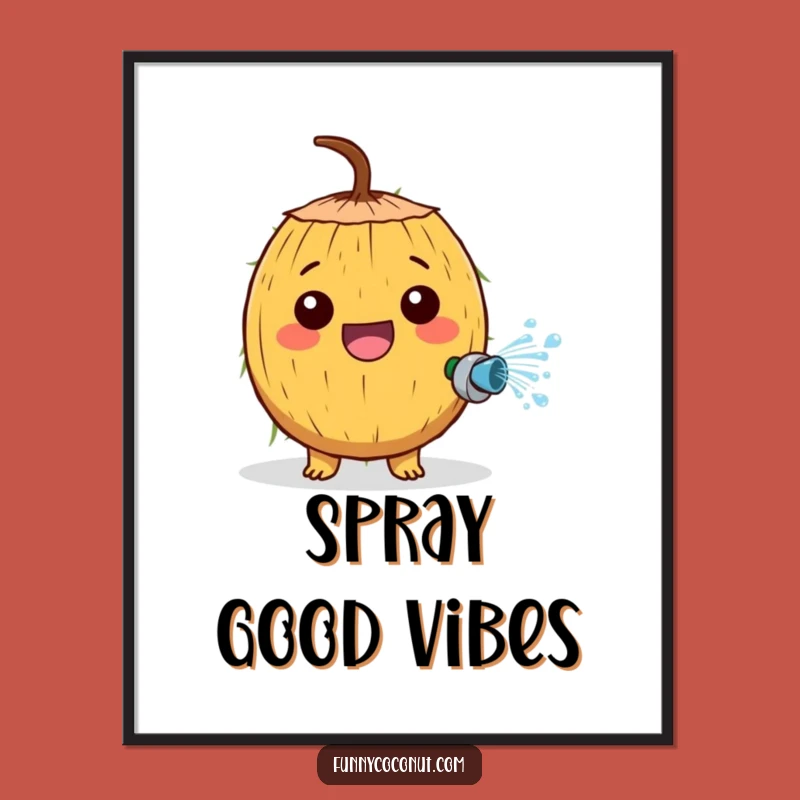 Funny Watering Coconut Poster: Add Playful Fun and Cheer to Your Walls Gift