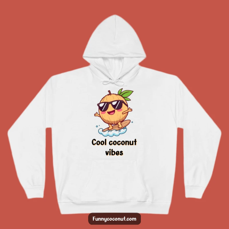 Cozy Funny Coconut Surfer Hoodie: Warm Vibes for Beach Bums