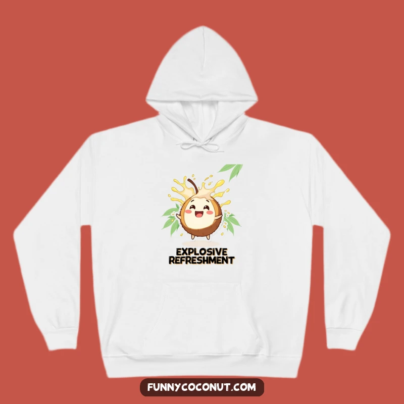 Funny Coconut Burst Hoodie: Stay Cozy with a Tropical Character Full of Refreshing Juice