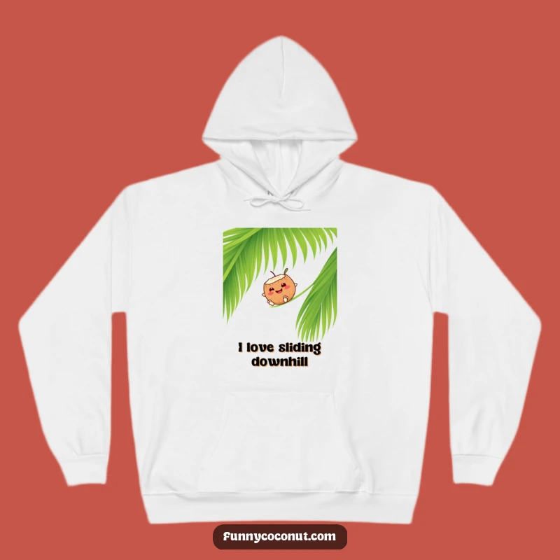 Funny Coconut Palm Frond Slide Hoodie: Cozy Tropical Wear