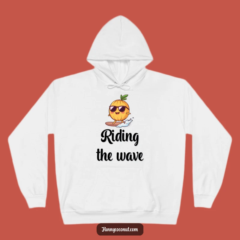 Funny Surfing Coconut Hoodie: Stay Cozy with a Cool Wave Rider
