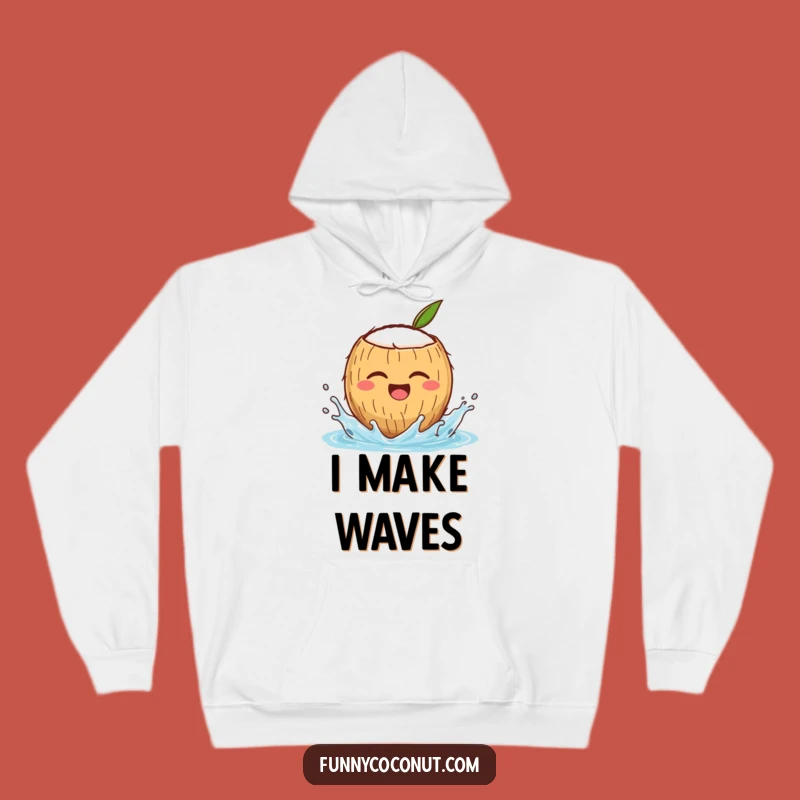 Funny Winking Coconut Hoodie: Cozy Splash, Perfect Warm Beach Gift