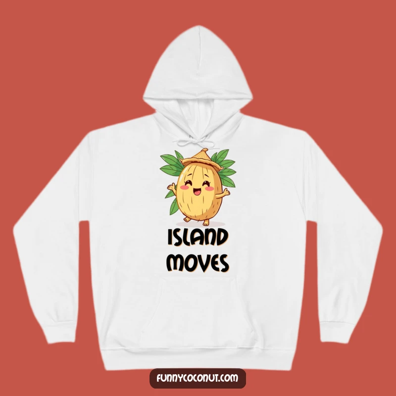 Funny Coconut Jig Hoodie: Cozy Comfort with a Comical Straw Hat Dancing Character