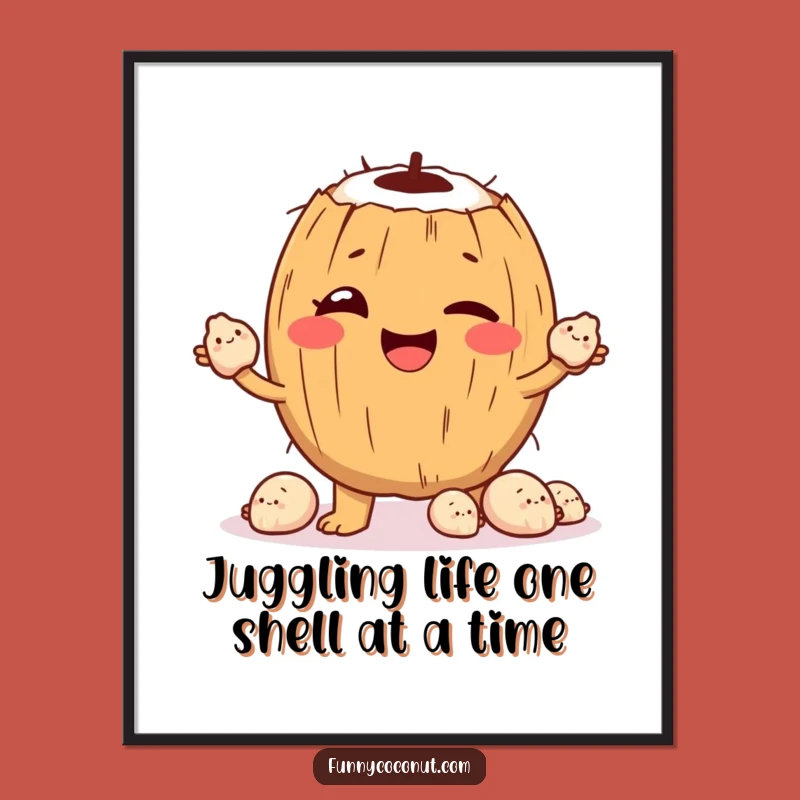 Free Printable Funny Coconut Seashell Art - Downloadable Quirky Wall Decor