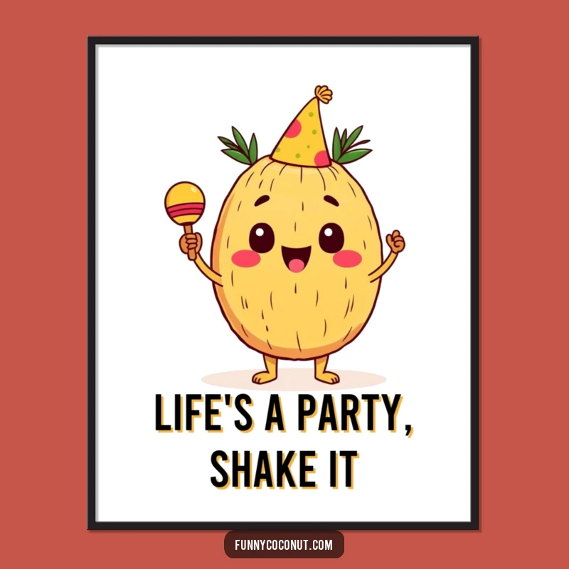 Free Printable Wall Art: Cheerful Coconut Shakes Maracas for Hilarious Tropical Decor!