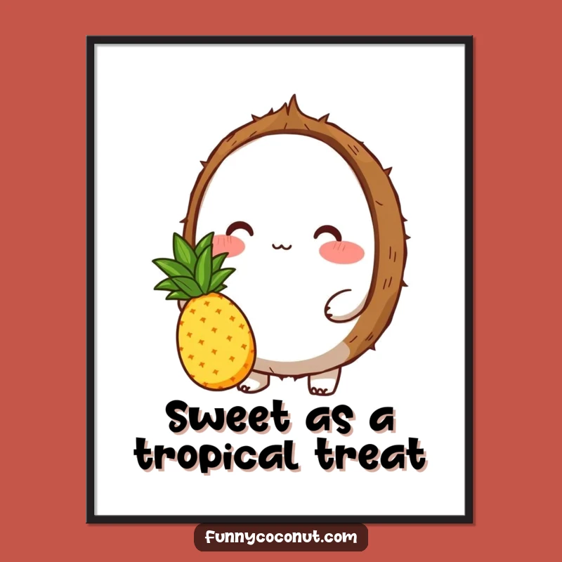 Funny Free Printable Wall Art: Coconut Offers Pineapple, Tropical Downloadable
