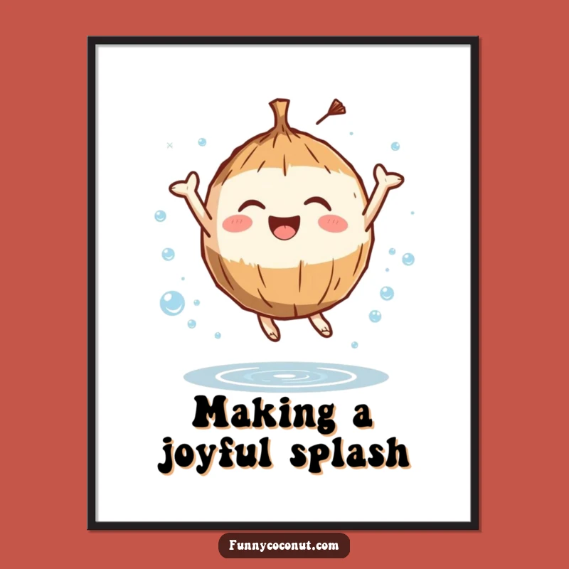 Funny Free Printable Wall Art: Joyful Coconut Leaps, Energetic Downloadable