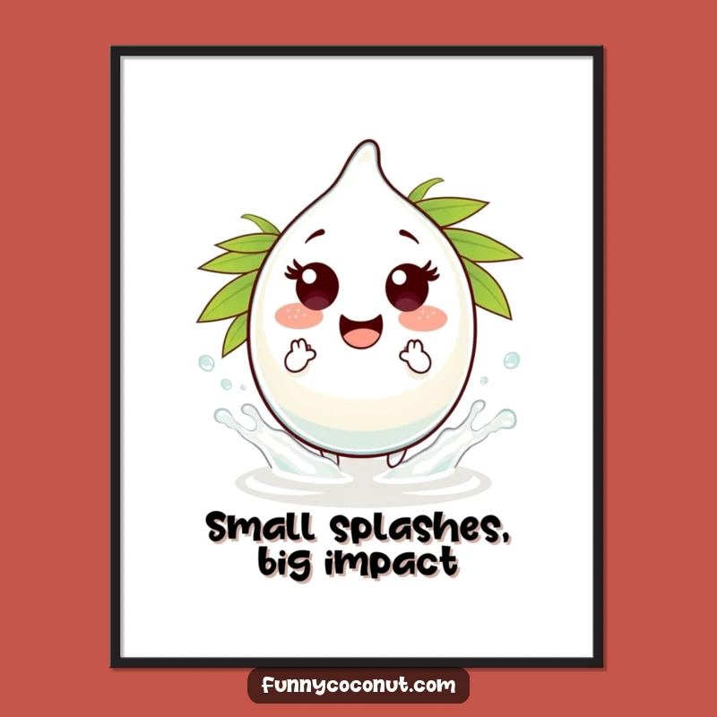 Free Printable Wall Art: Coconut Droplet Splashes - Funny Downloadable Art