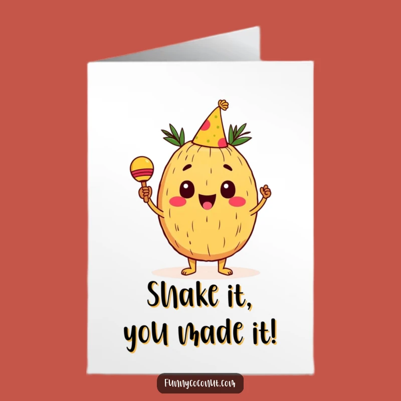 Free Printable Birthday Card: Cheerful Coconut Shakes Maracas for a Hilarious Downloadable Gift!