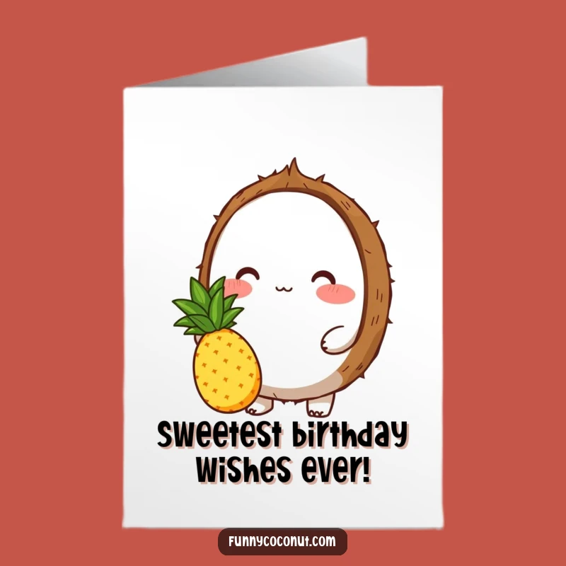 Free Printable Birthday Card: Coconut Offers Pineapple, Sweet DIY Gift