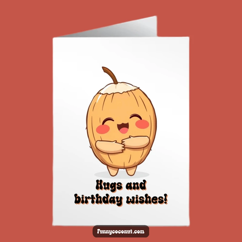 Free Printable Coconut Birthday Card: Hugs & Fun, Funny Downloadable Gift