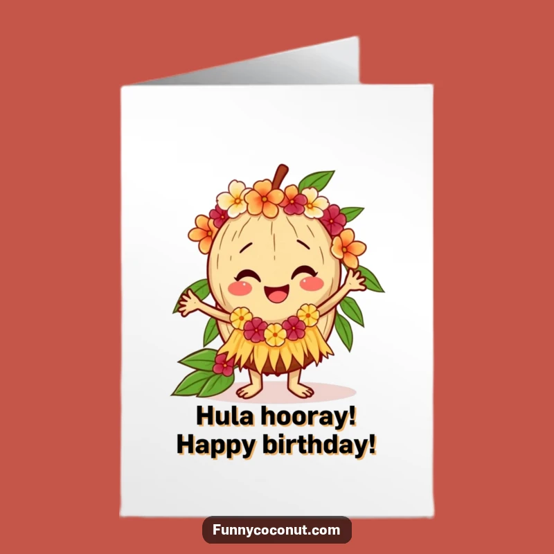 Free Printable Coconut Birthday Card: Funny Downloadable Gift for Tropical Vibes