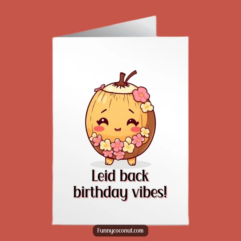 Free Printable Bewildered Coconut Birthday Card: Funny Lei Downloadable Gift