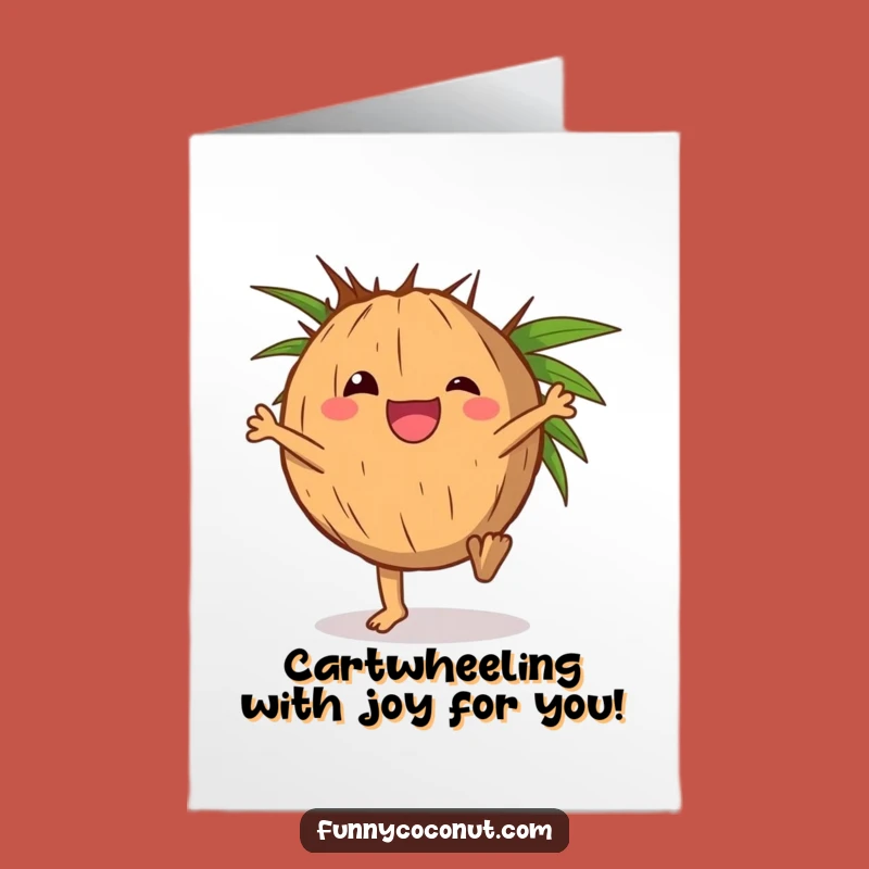Free Printable Congrats Coconut Card: Cartwheel Celebration Downloadable Surprise!