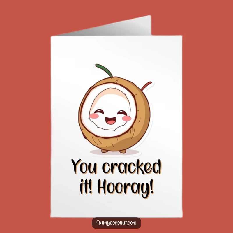 Free Printable Coconut Congratulations Card: Bursting Cheers, Funny Downloadable Gift