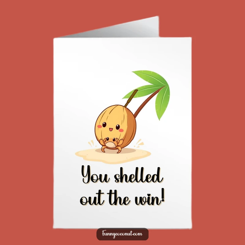 Free Printable Coconut Race Congrats Card: Funny Beach Downloadable Gift