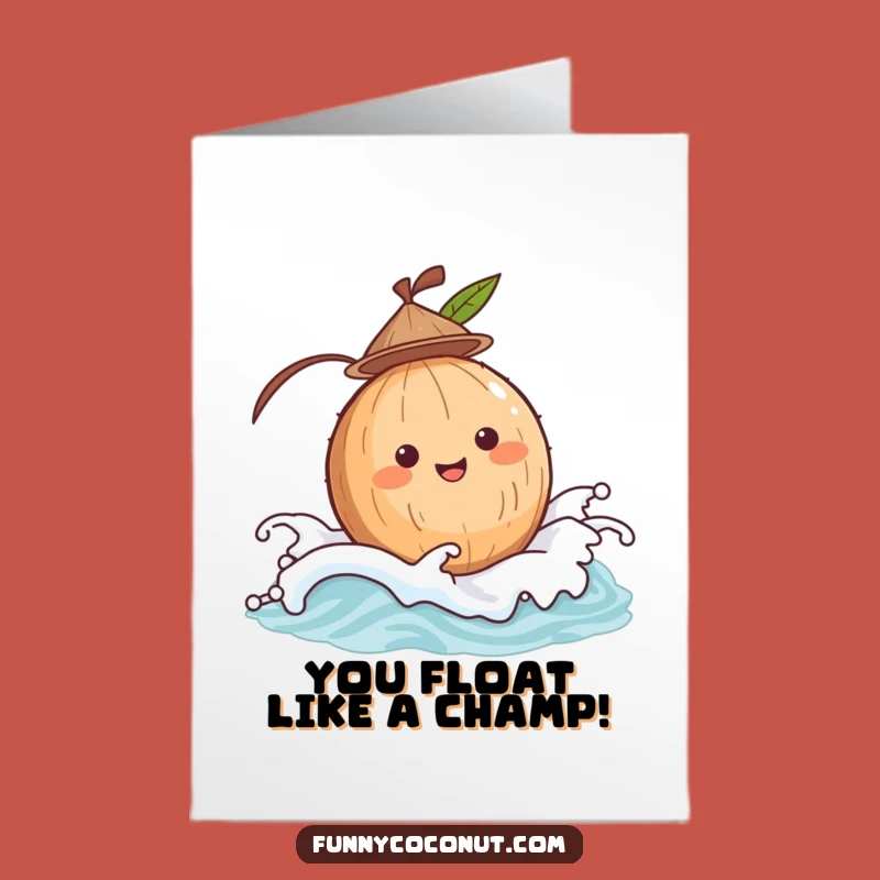 Free Printable Congrats Card: Bobbing Coconut Hatishes Success, Funny Downloadable Gift