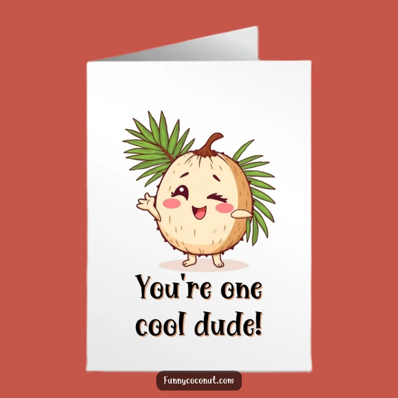Free Printable Congrats Card: Winking Coconut Celebrates Your Win Downloadable Gift!