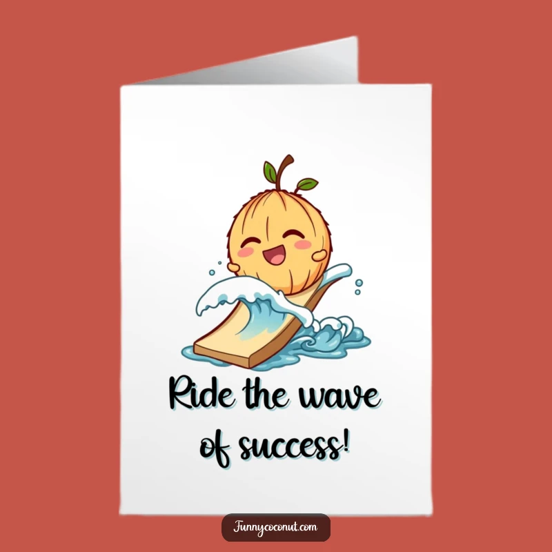 Free Printable Congrats Coconut Card: Wave Slide Fun Downloadable Surprise!
