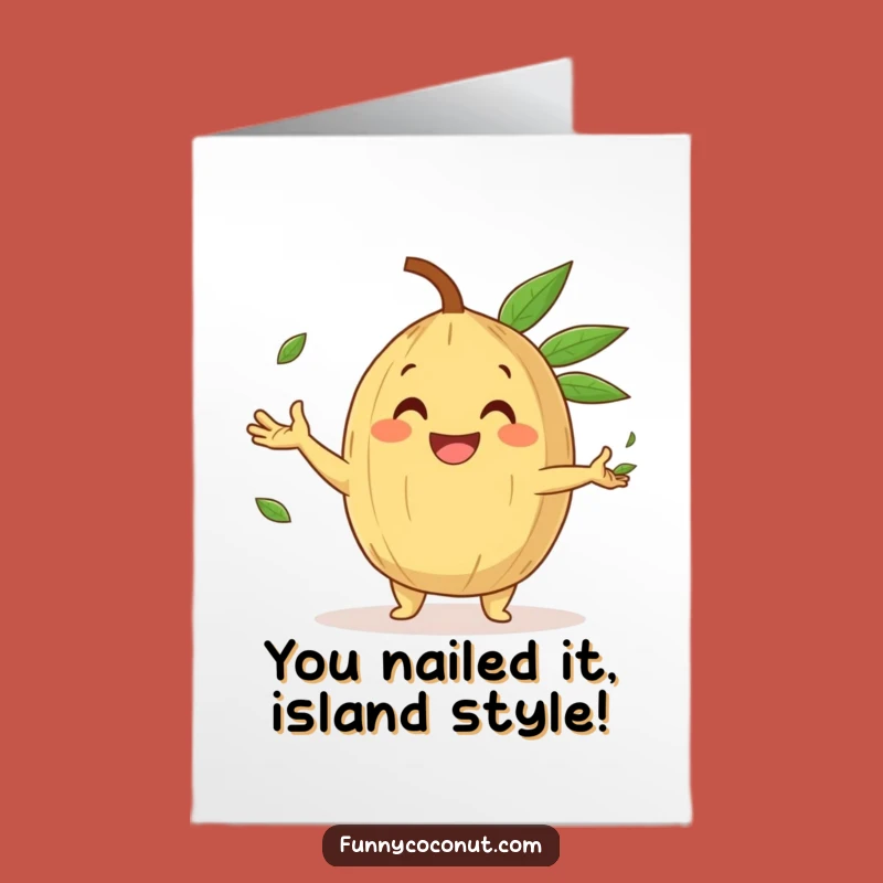 Free Printable Congrats Card: Juggling Coconut's Skill, Humorous Downloadable Gift
