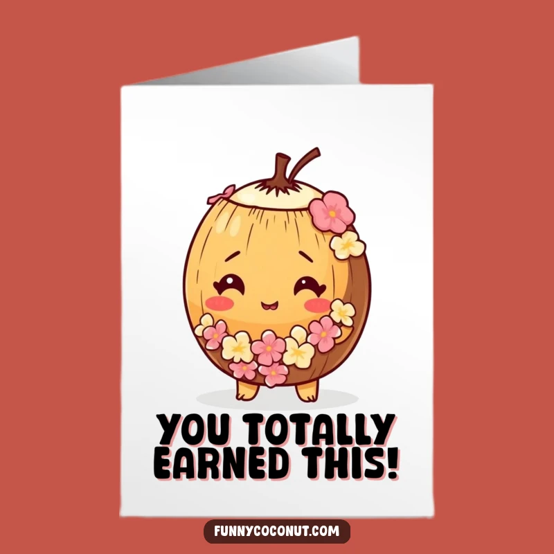 Free Printable Bewildered Coconut Congrats Card: Funny Lei Downloadable Gift