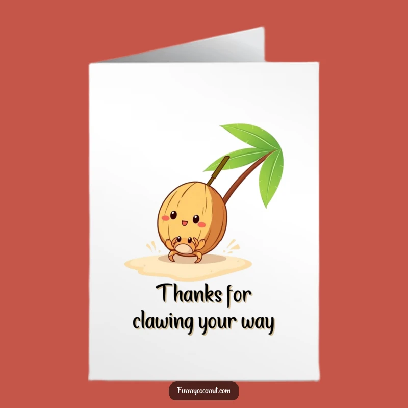 Free Printable Coconut Race Thank You Card: Funny Beach Downloadable Gift