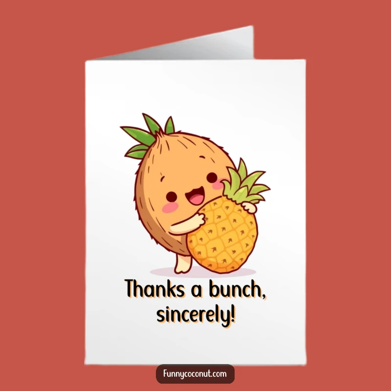 Free Printable Thank You Card: Funny Coconut Pineapple Design, Tropical Downloadable Gift