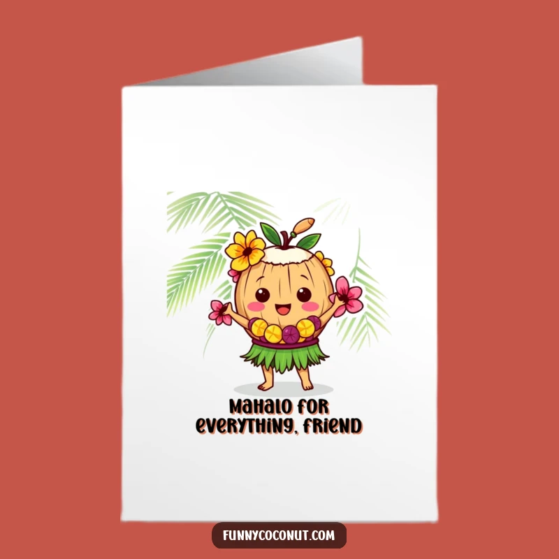 Free Printable Thank You Card: Hula Coconut Appreciation, Downloadable & Fun