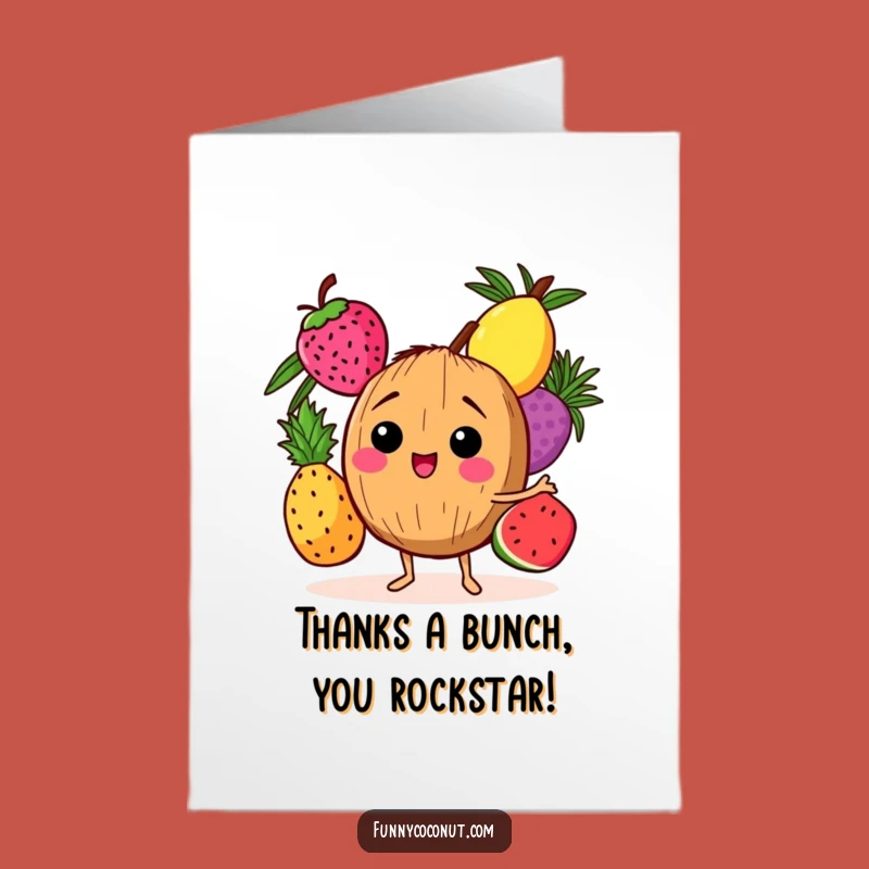 Free Printable Thank You Card: Coconut's Fruity Thanks - Funny Downloadable