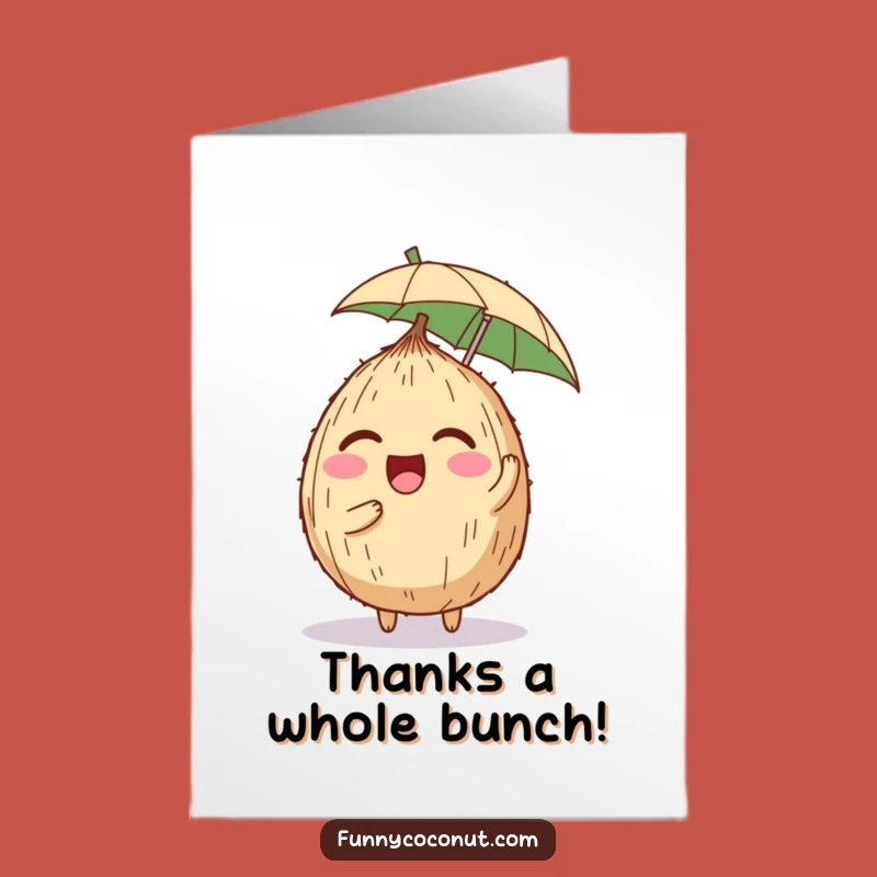 Free Printable Thank You Card: Giggling Coconut Expresses Gratitude Downloadable Gift!