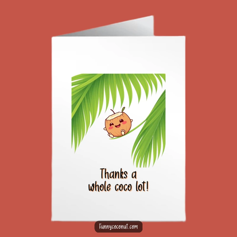 Free Printable Coconut Thank You Card: Sliding Gratitude! Charming Downloadable Gift.