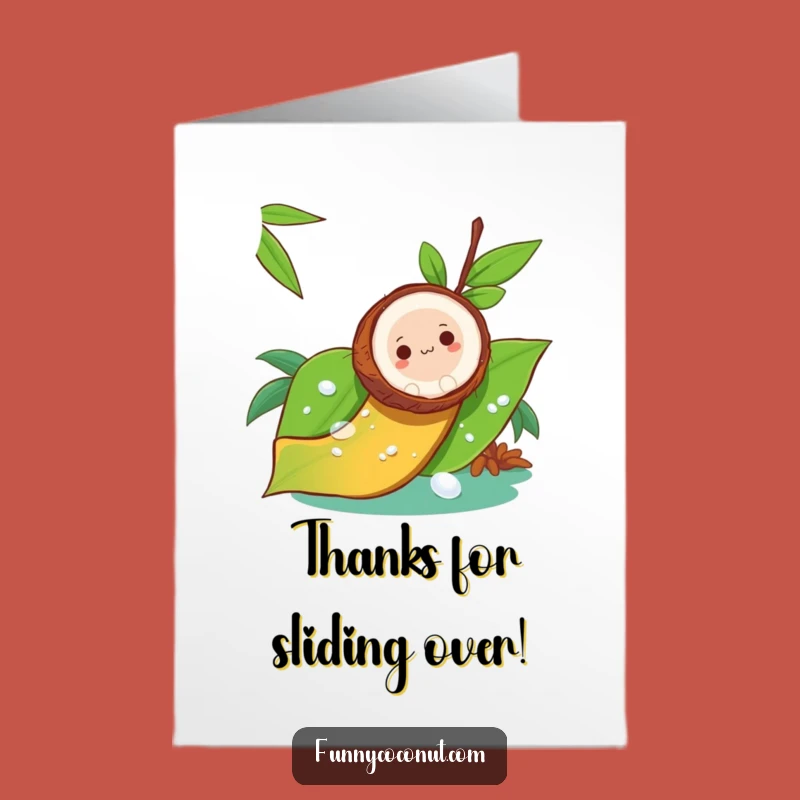 Free Printable Thank You Card: Coconut Slide Gratitude, Playful Downloadable Gift