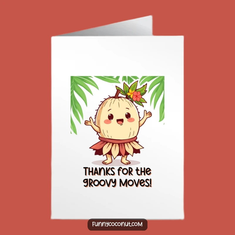 Free Printable Thank You Card: Hula Coconut Dances for a Hilarious Alhoa Thanks!