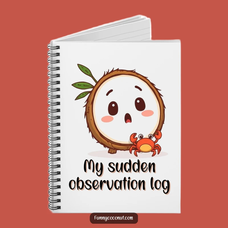 Funny Coconut Crab Surprise Notebook: Shocked Tropical Journal