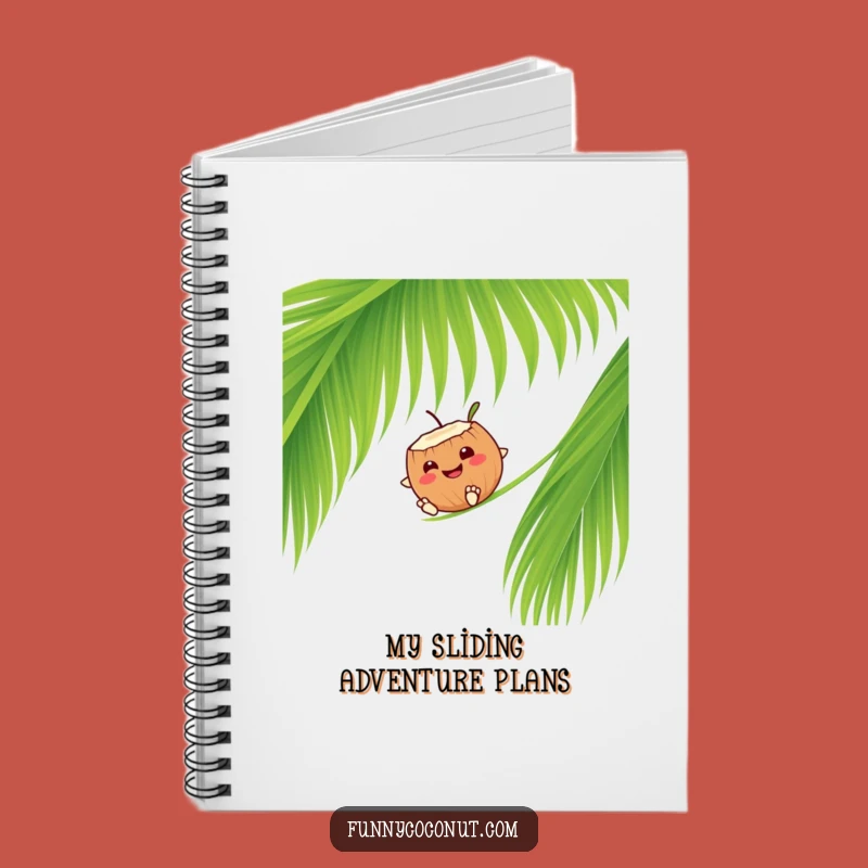 Funny Coconut Palm Frond Slide Notebook: Happy Tropical Journal