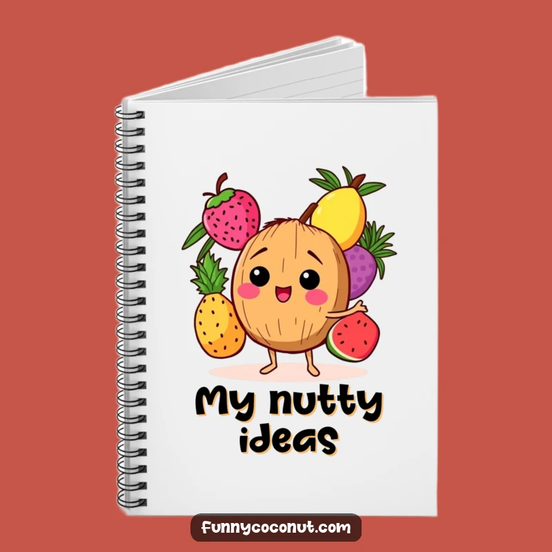 Funny Giggling Coconut Notebook: Jot Down Ideas with Tropical Fruit Juggling Flair Gift