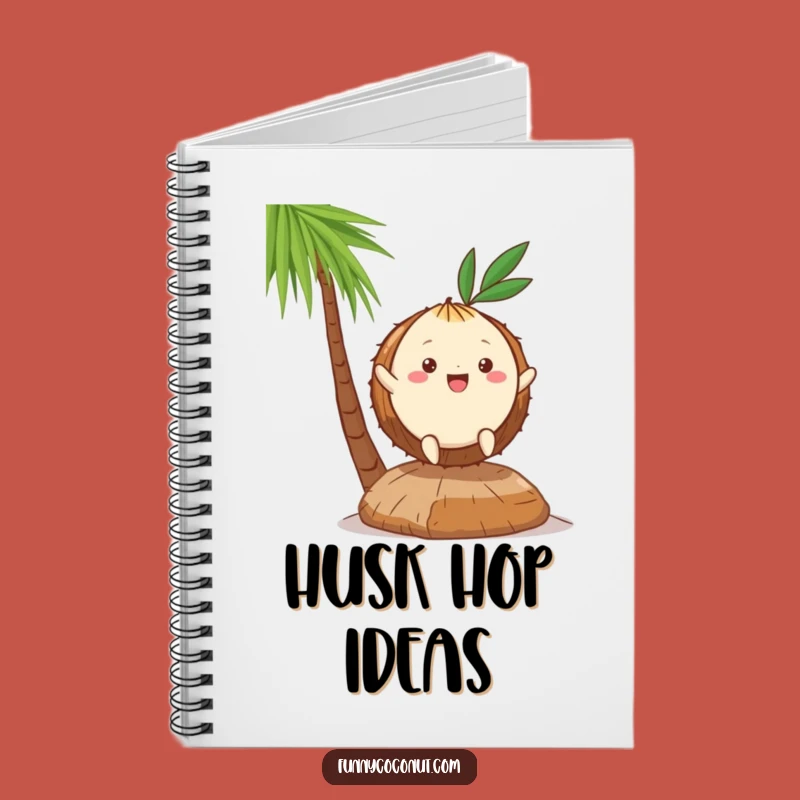 Funny Kawaii Coconut Hop Notebook - Jot Down Ideas with Tropical Joy, Great Funny Gift!