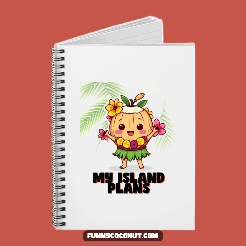 Funny Coconut Hula Dancer Notebook: Jot Down Ideas with Tropical Humor Gift