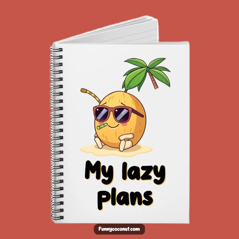 Funny Coconut Sunglasses Notebook - Journaling Vacation Gift